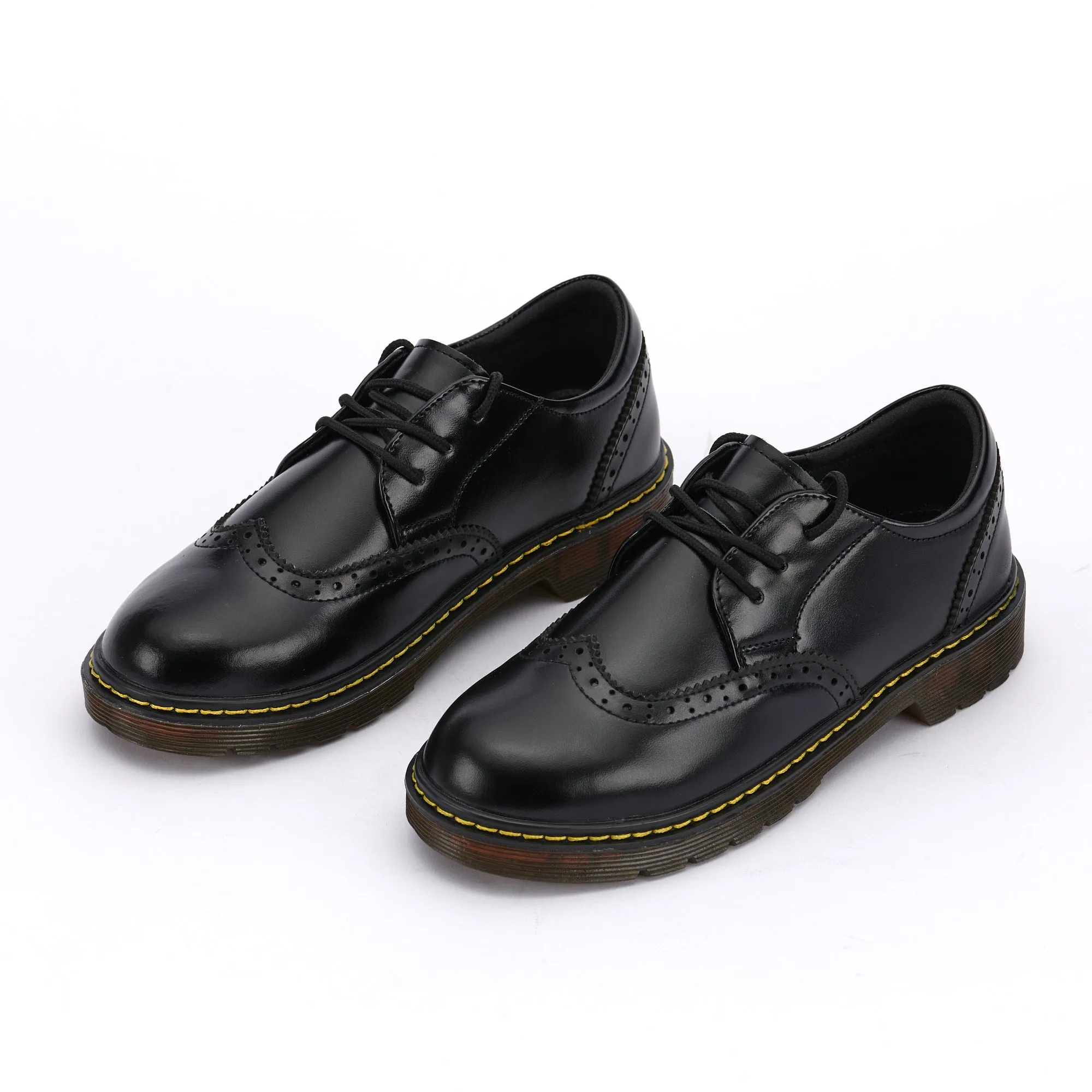 Leather School Shoes Unisex-Lace Up | Happy Kid