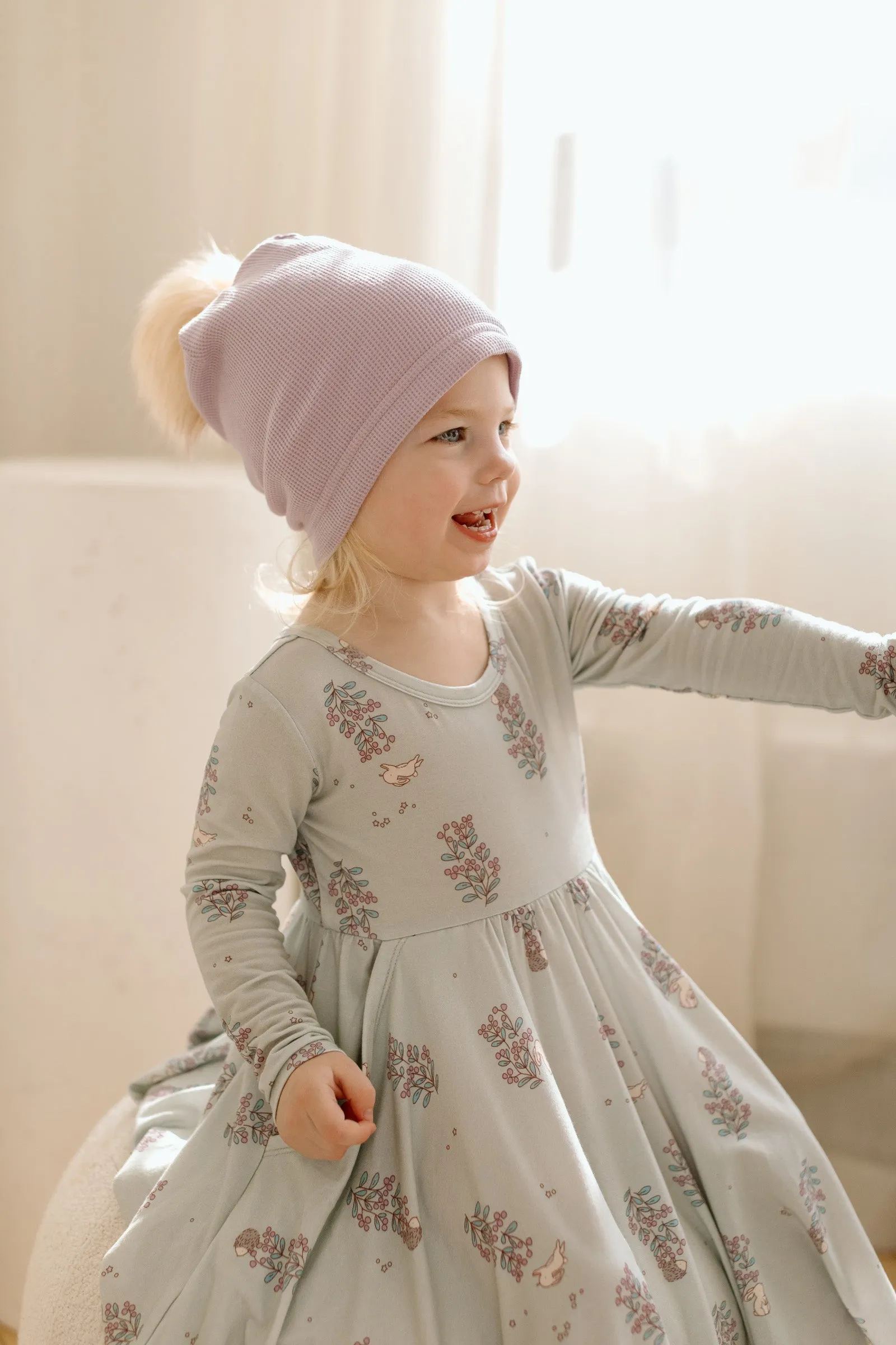 Long Sleeve Skater Dress - Hedgehog Forest