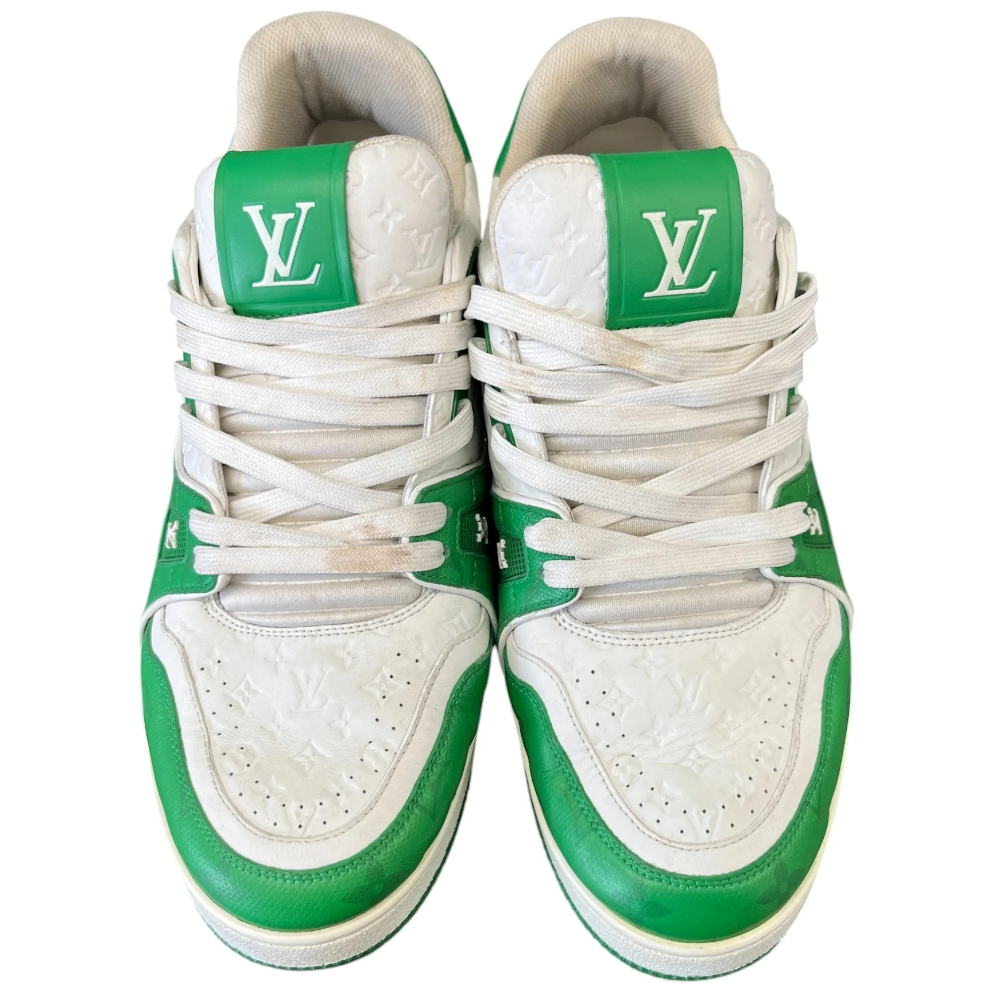 Men's Lv Monogram Low Trainers Green Size EU 43 / UK 9