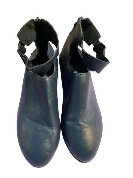 Navy Blue Ankle Strap Zippered Shoe