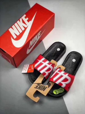NBA Houston Benassi Slide Black and Red