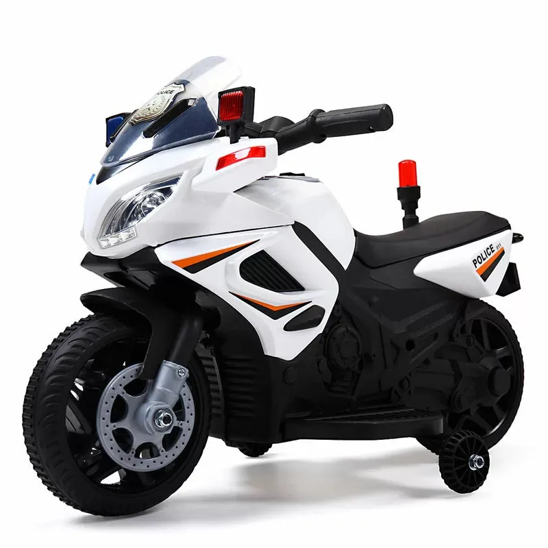 New fully assembled 6v Battery Powered Kids Ride On Police Motorcycle With Training Wheels! Ages 2-5 Yrs!