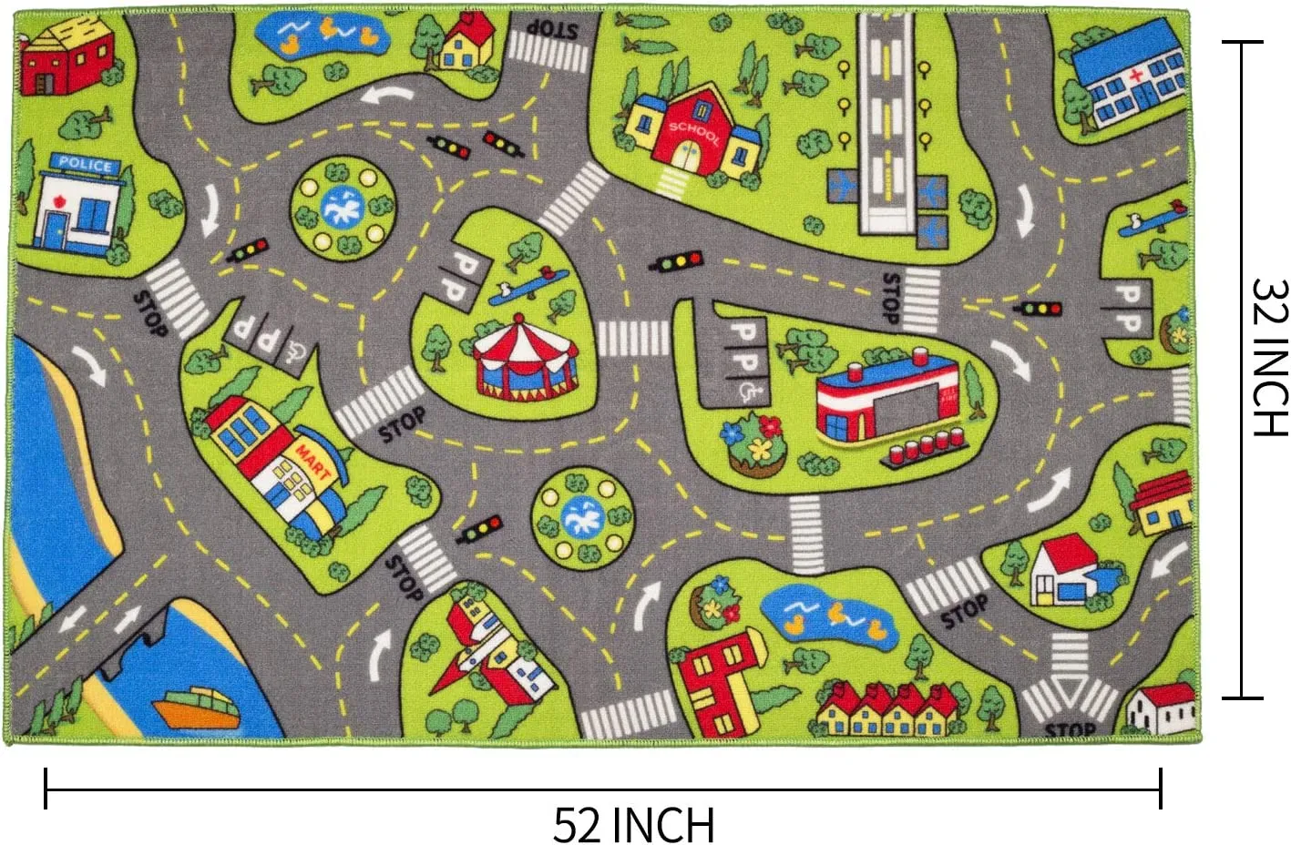 New Large Kids City Life Carpet Playmat Rug 32" x 52" with Non-Slip Backing! Retails $59 