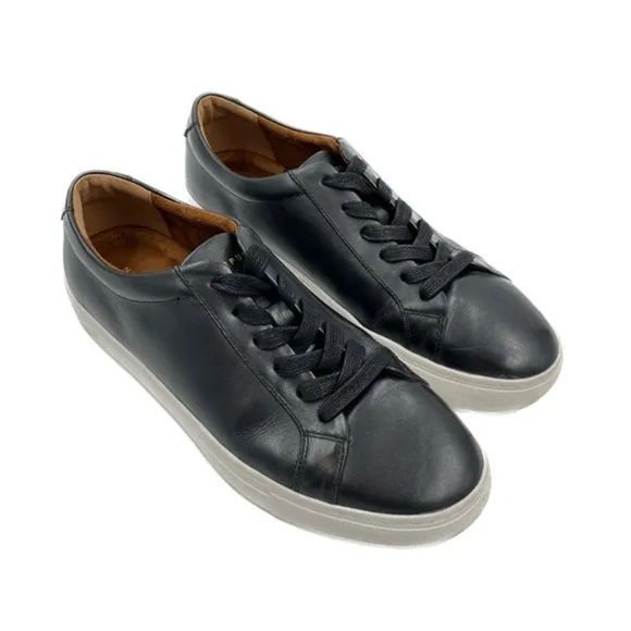 New Republic by Mark Monairy Kurt Black Leather Lace Up Trainers Size 9.5