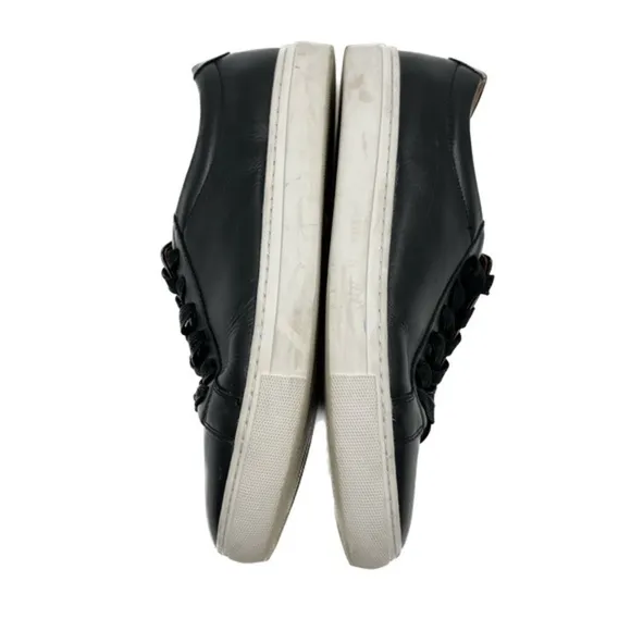 New Republic by Mark Monairy Kurt Black Leather Lace Up Trainers Size 9.5