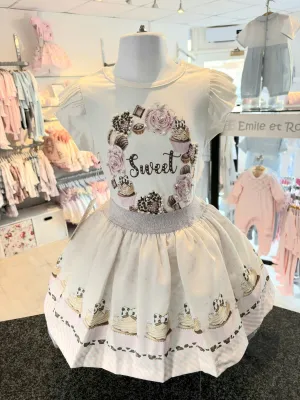 NEW SS25 Neon kid Sweet Skirt Set CREAM