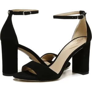 NIB Sam Edelman Robyn Heels Women's Size 8 W Black Suede Block Heel Wide Width