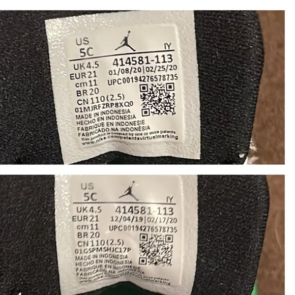 Nike Air Jordan 13 Retro baby  414581-113 Sneaker Lucky Green Jordan’s Size 5C