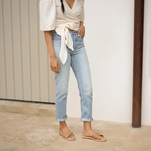 Nisolo All-Day Cross Strap Sandal In Almond Sz 9