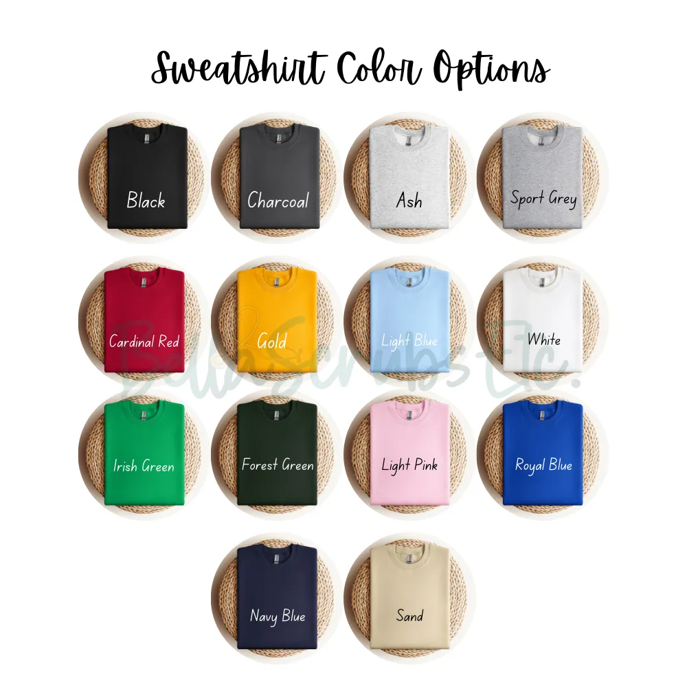 Nurse Double Applique Glitter Embroidered Sweatshirt