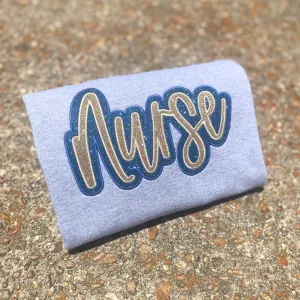 Nurse Double Applique Glitter Embroidered Sweatshirt