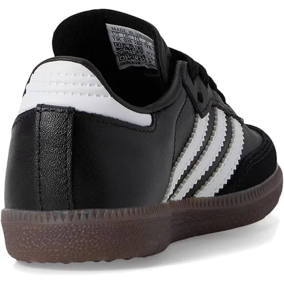 NWT adidas Unisex Big Kid Samba Indoor Sneaker, Black/White/Gum-Size 5