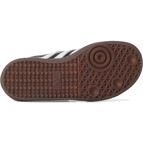 NWT adidas Unisex Big Kid Samba Indoor Sneaker, Black/White/Gum-Size 5