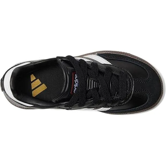 NWT adidas Unisex Big Kid Samba Indoor Sneaker, Black/White/Gum-Size 5