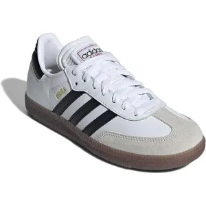 NWT adidas Unisex Little Kid Samba Indoor Sneaker, White/Black/Gum-Size 3.5