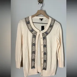 NWT Talbots Beaded Aztec Boho Button Down Cardigan Sweater Size XS