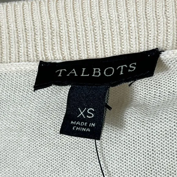 NWT Talbots Beaded Aztec Boho Button Down Cardigan Sweater Size XS