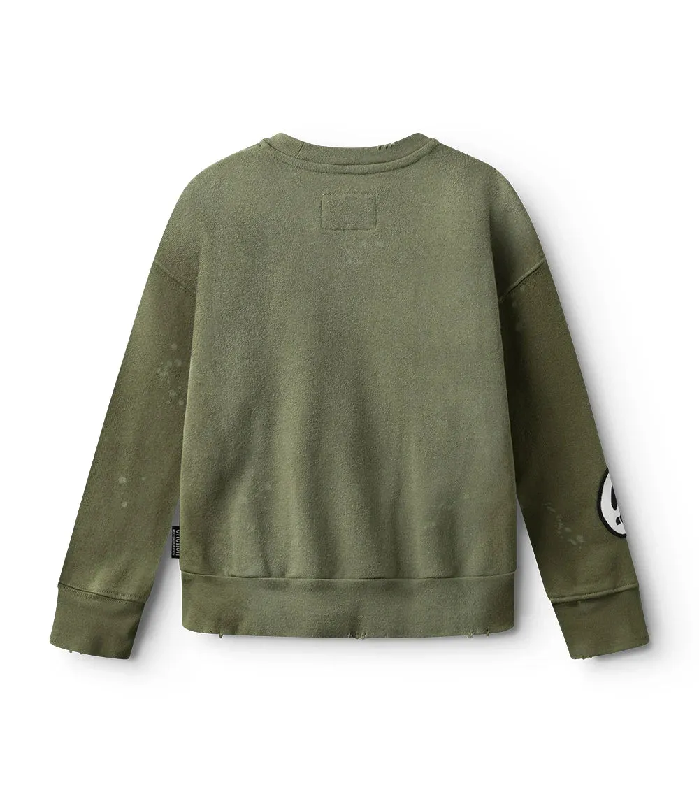 Olive Vintage Smile Sweatshirt
