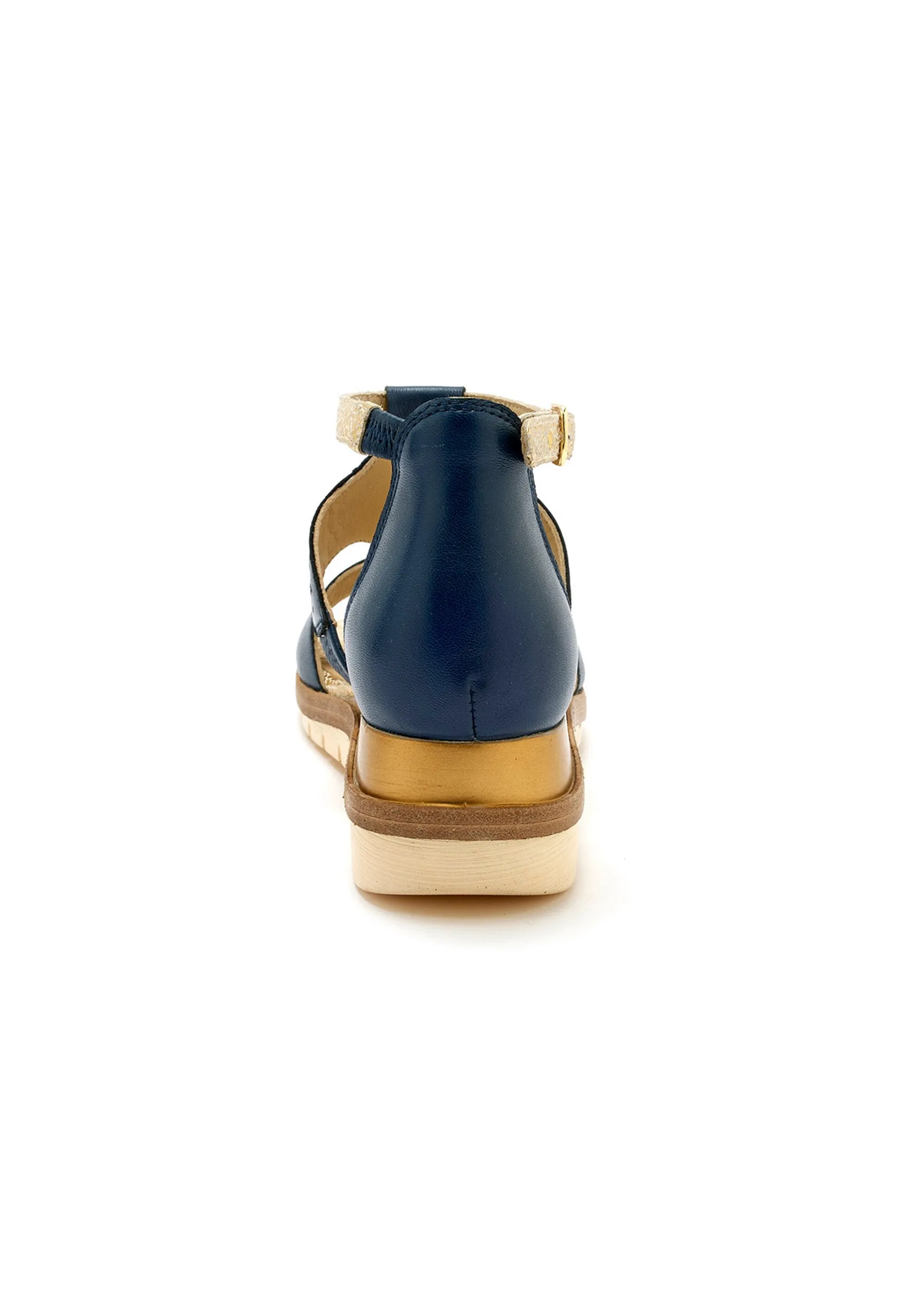 Openwork sequined leather sandal, comfort width