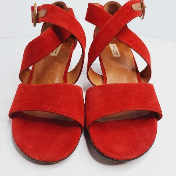 Paul Green Phyllis Open Toe Sandal Heels Suede UK 5.5 US 8 Ankle Strap Crossover