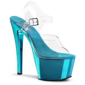 Pleaser Sky 308 Turquoise Chrome