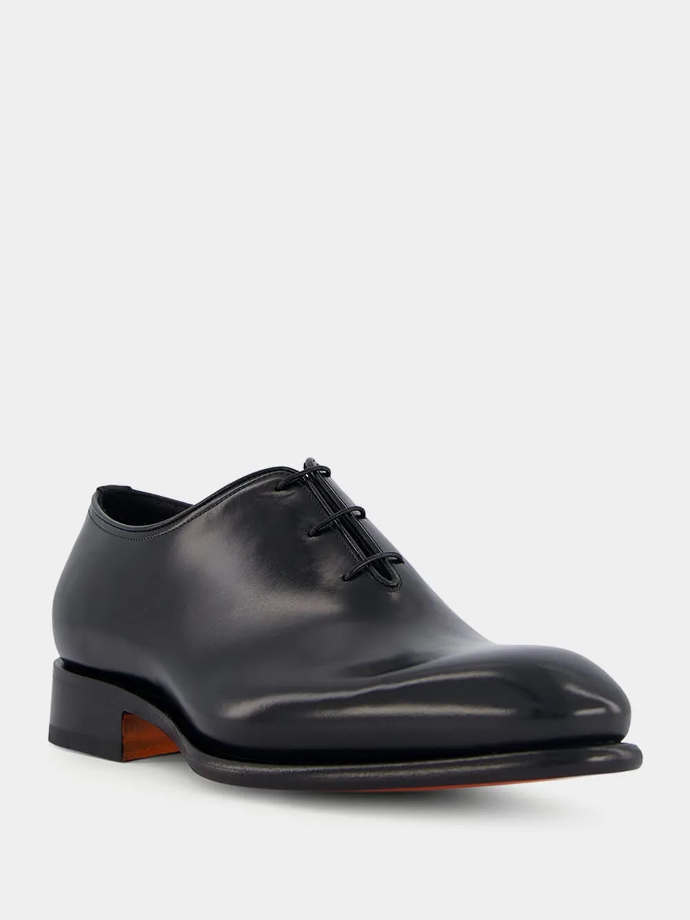 Polished Black Leather Oxford Shoes