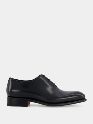 Polished Black Leather Oxford Shoes