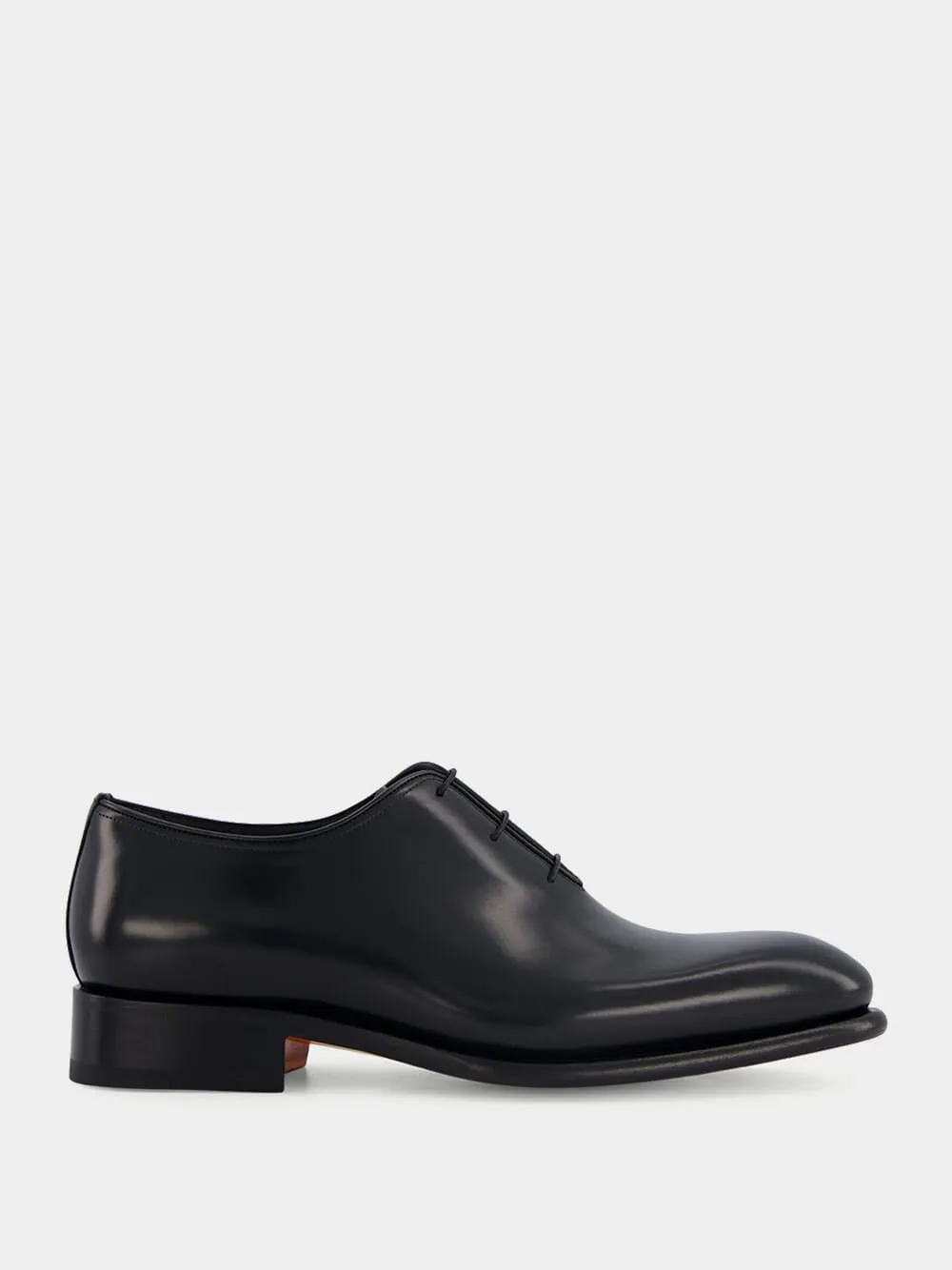 Polished Black Leather Oxford Shoes