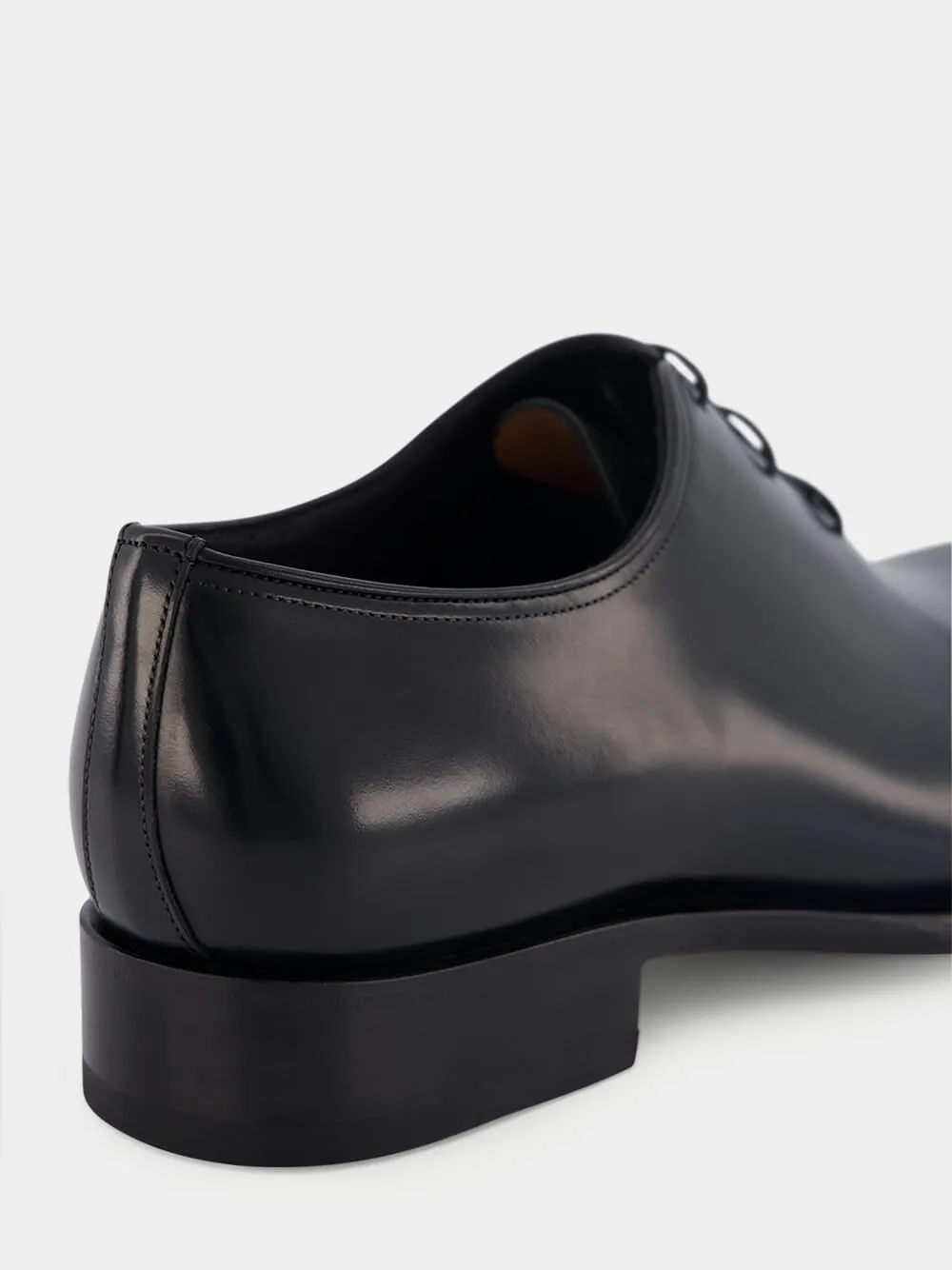 Polished Black Leather Oxford Shoes