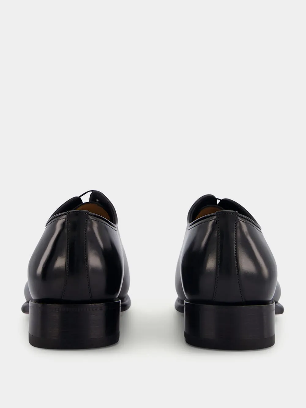 Polished Black Leather Oxford Shoes