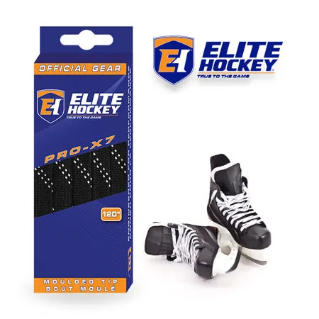 PRO X7 WIDE NON WAXED BLACK  HOCKEY LACES