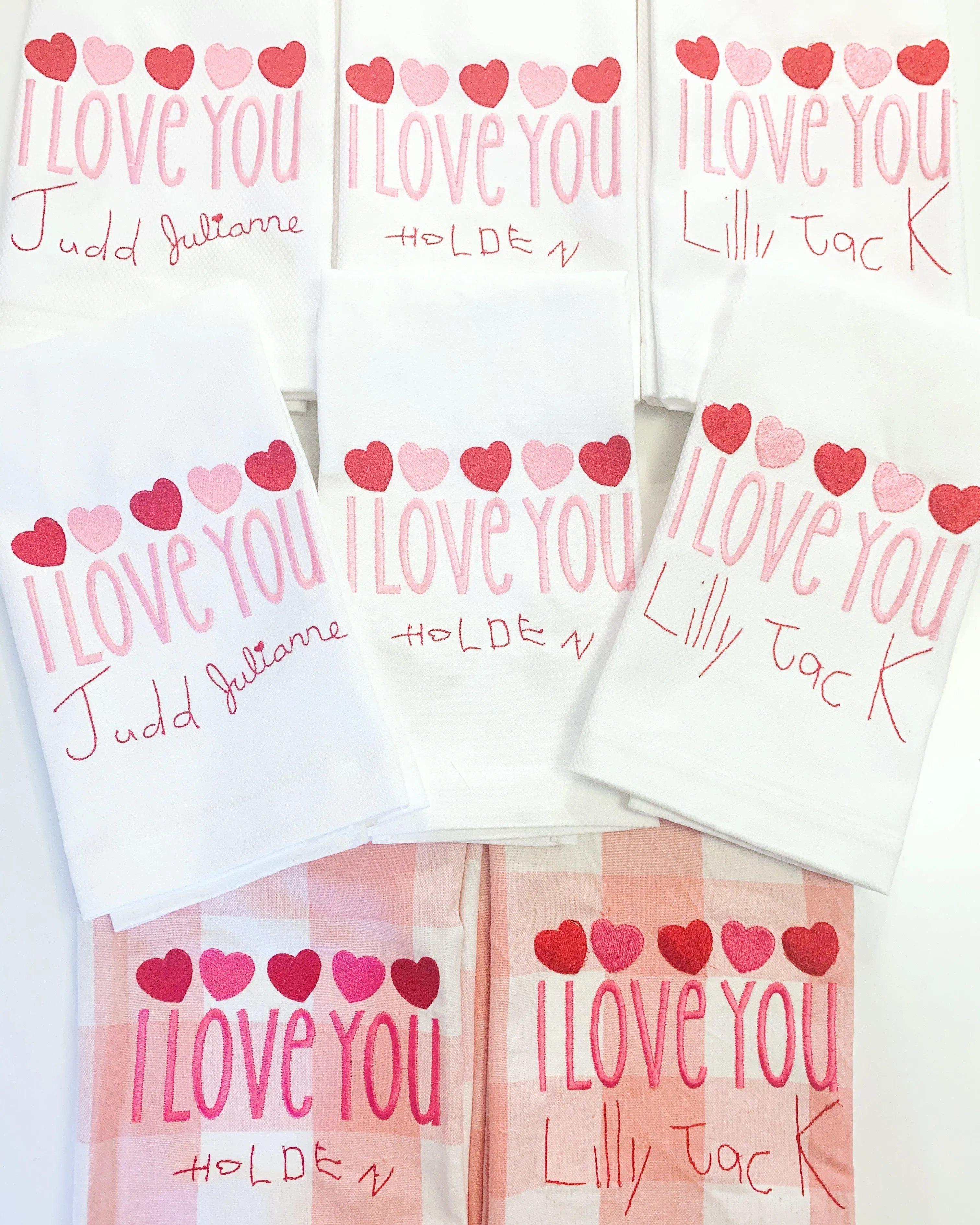 Qty 4-I love you handwritten Linens
