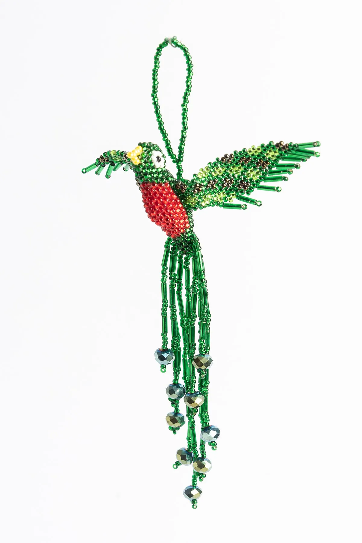 Quetzal; extra-large; green; red breast