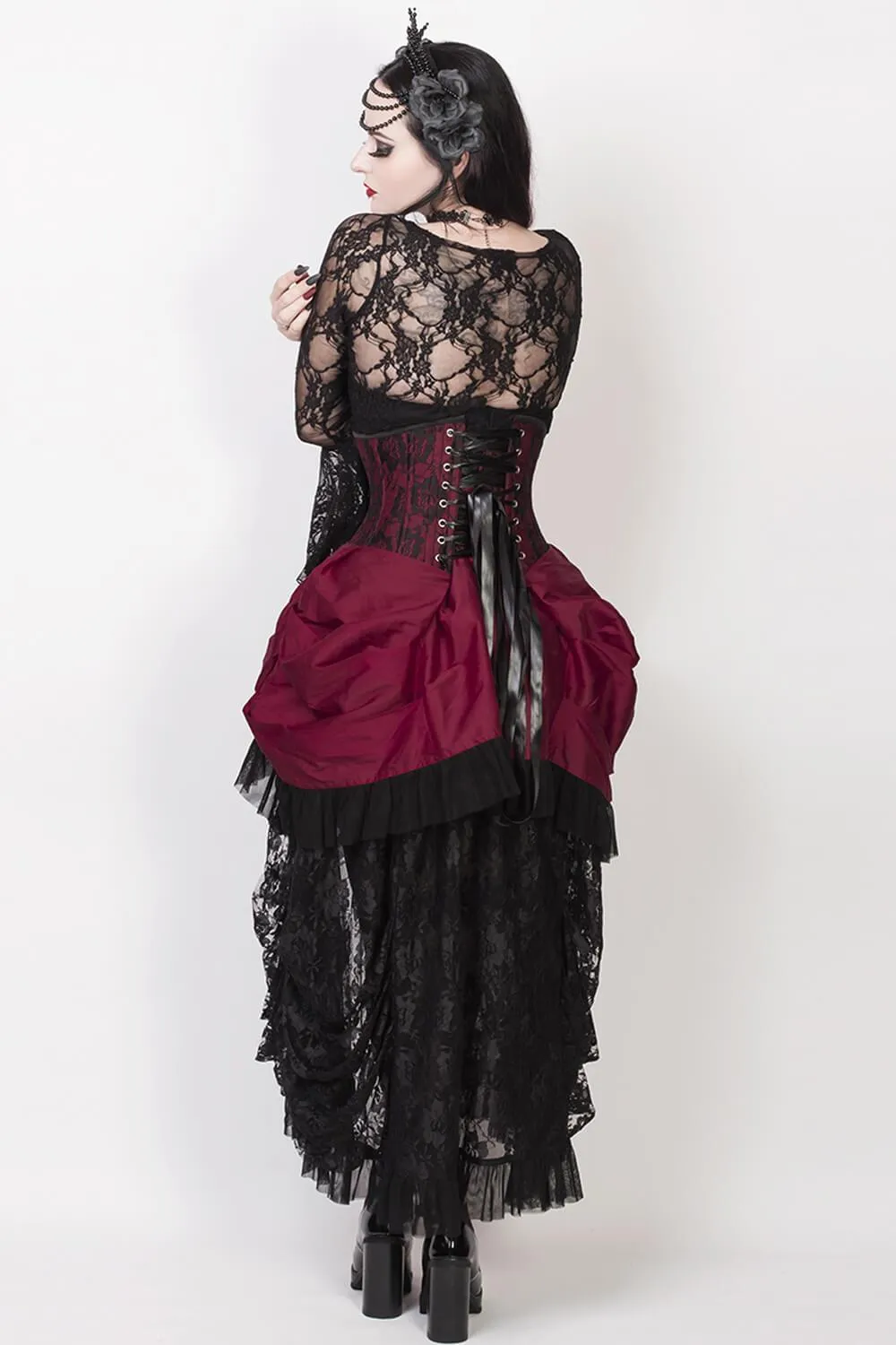Robina Custom Made Magenta Burlesque Underbust Corset Dress