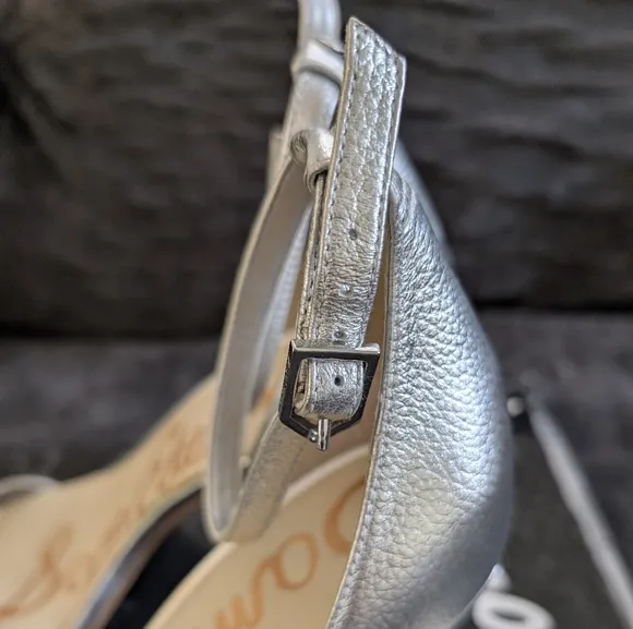 Sam Edelman Patti Silver Leather Strappy Heels