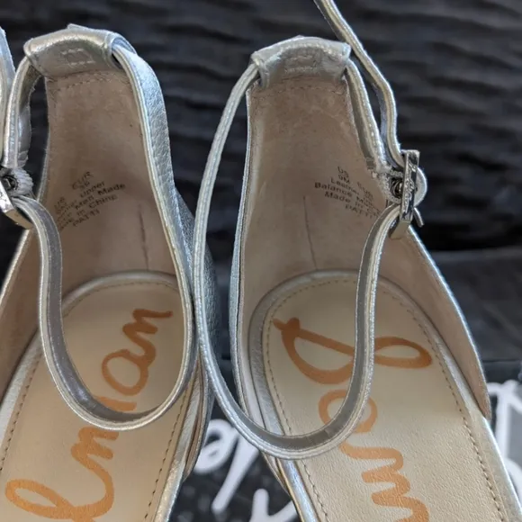Sam Edelman Patti Silver Leather Strappy Heels