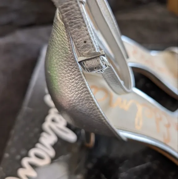 Sam Edelman Patti Silver Leather Strappy Heels