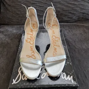 Sam Edelman Patti Silver Leather Strappy Heels