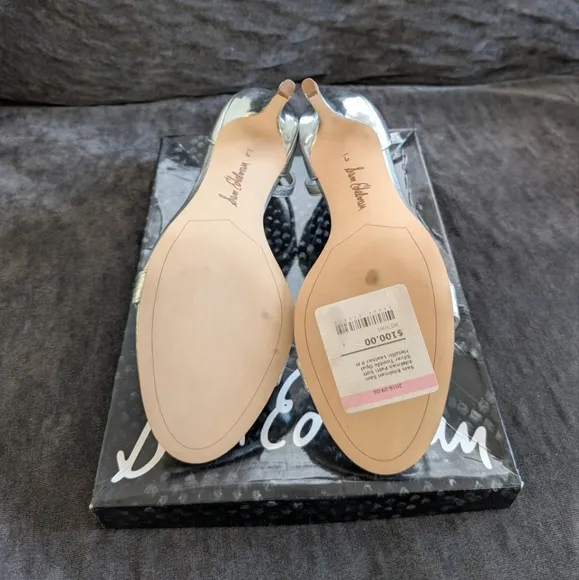 Sam Edelman Patti Silver Leather Strappy Heels