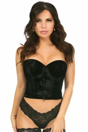 Sexy Black Velvet Underwire Bustier