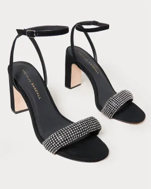 Shay Black Rhinestone Heeled Sandal