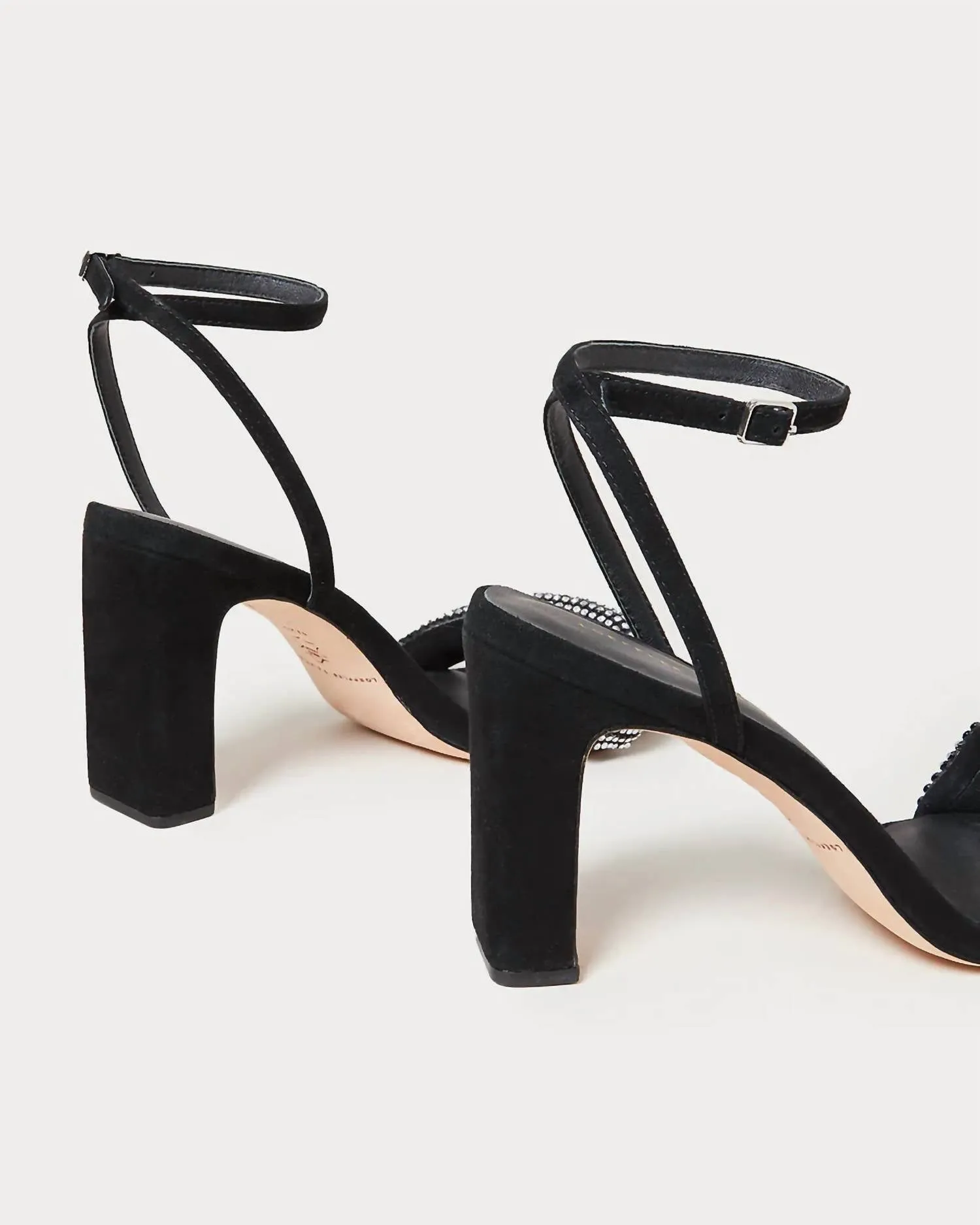 Shay Black Rhinestone Heeled Sandal