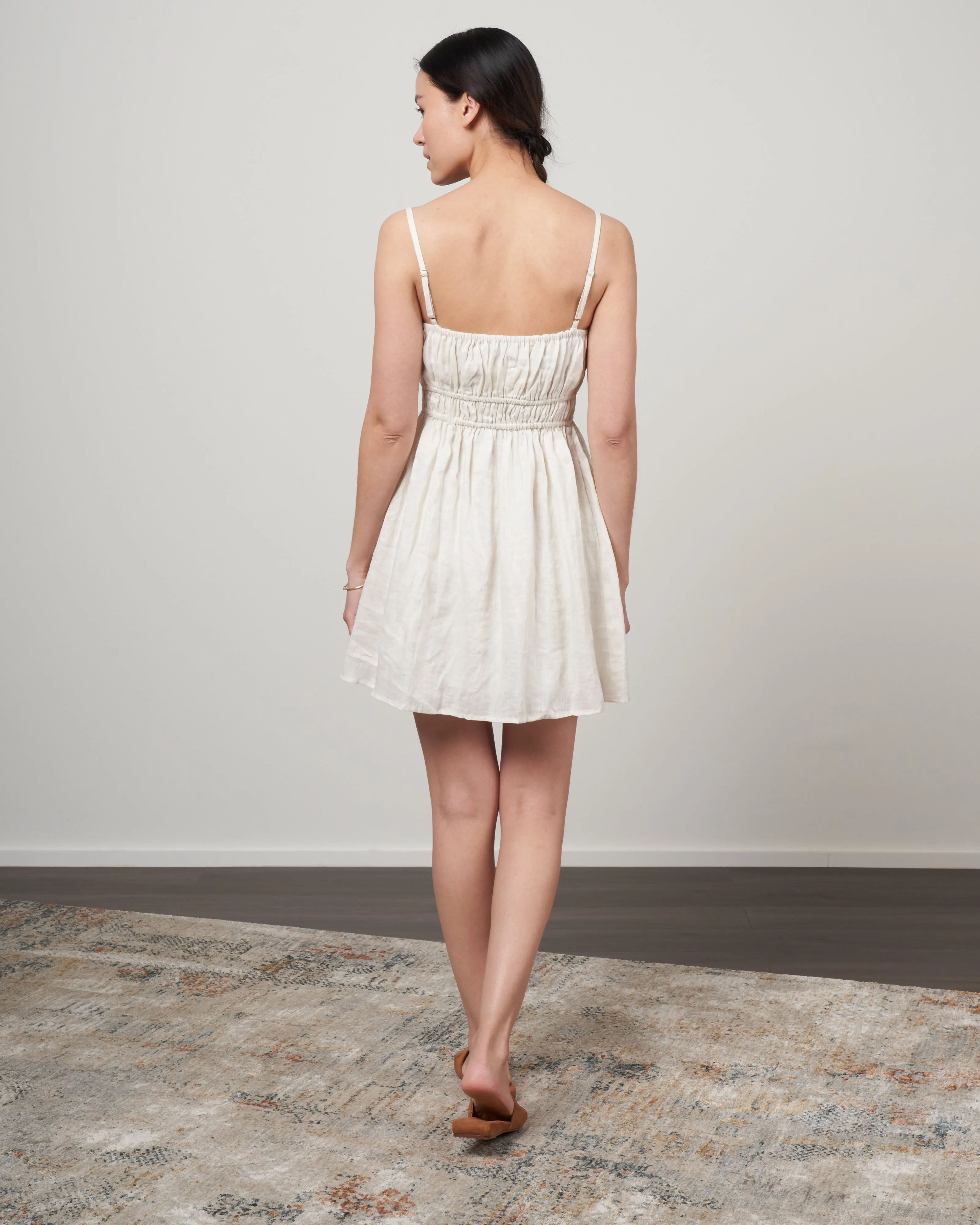 shivka mini dress - plain egg shell