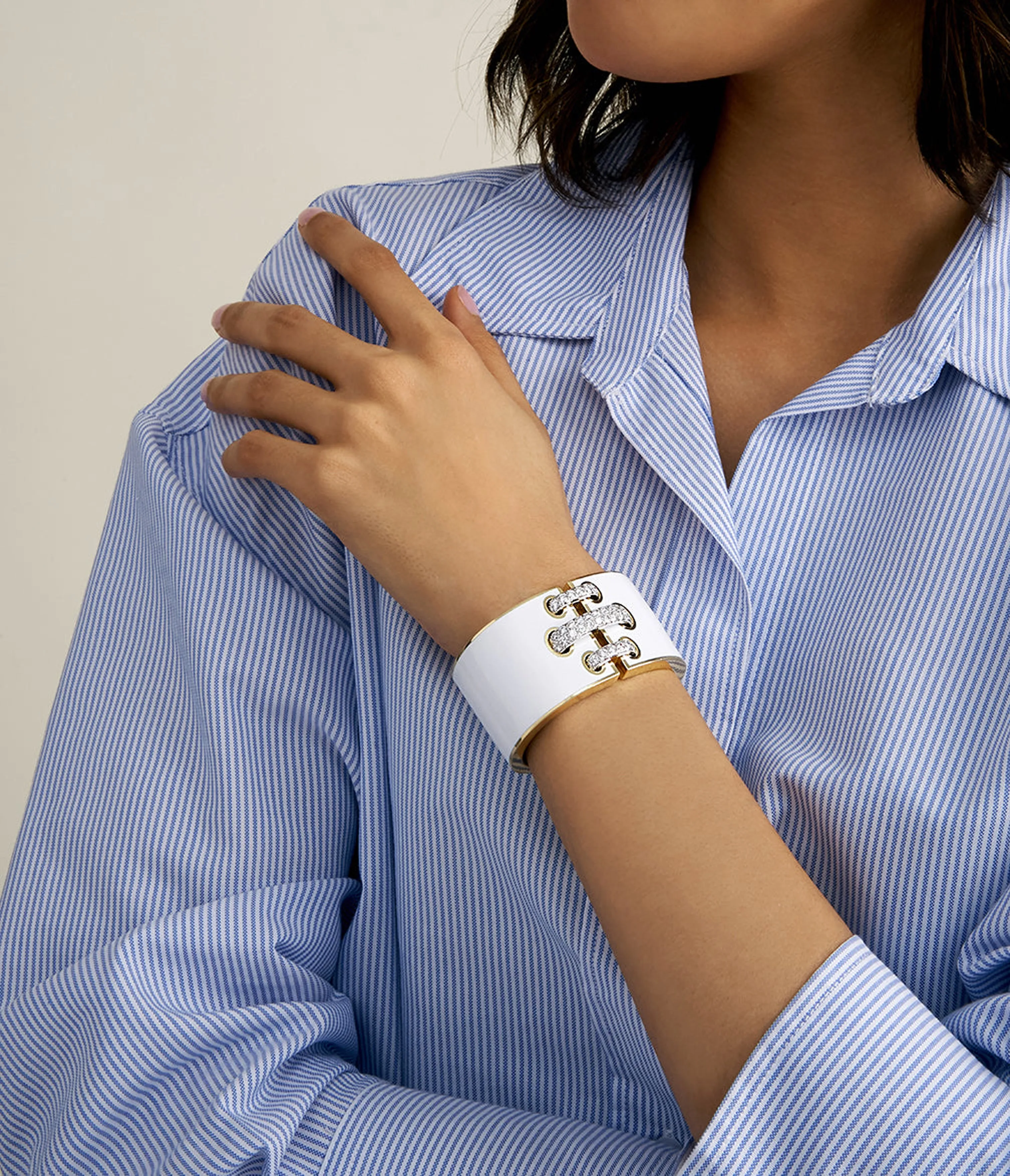 Shoelace Cuff, White Enamel