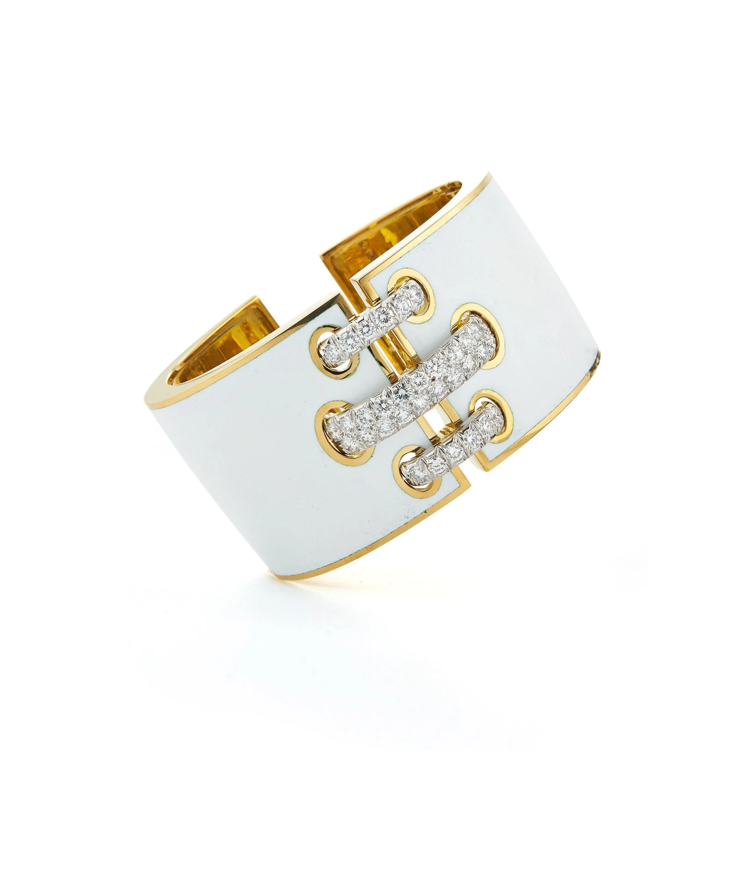 Shoelace Cuff, White Enamel
