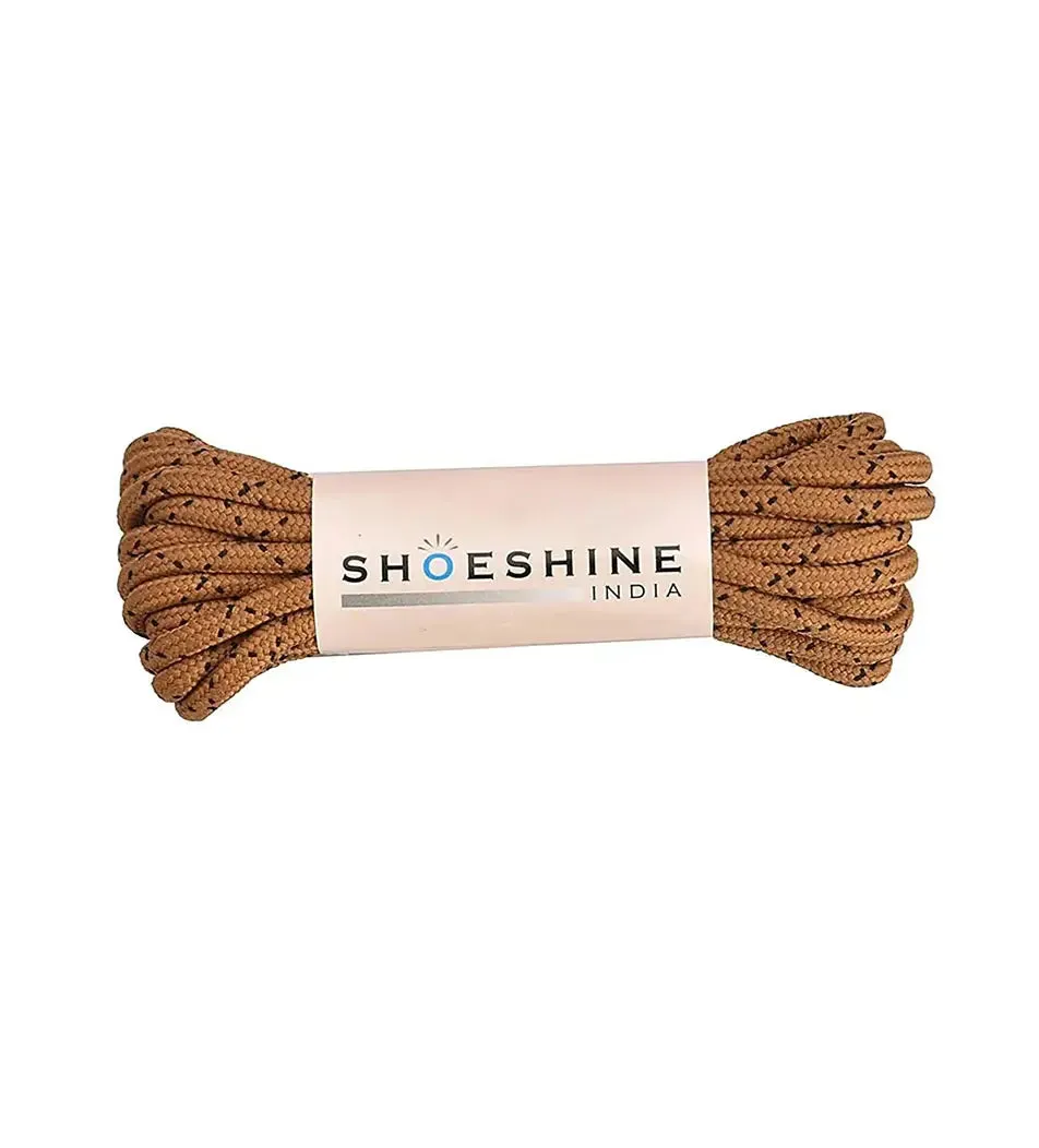 SHOESHINE Shoe Lace (1 Pair) 4mm Black with Orange Dot Round Shoelace & Boot Laces