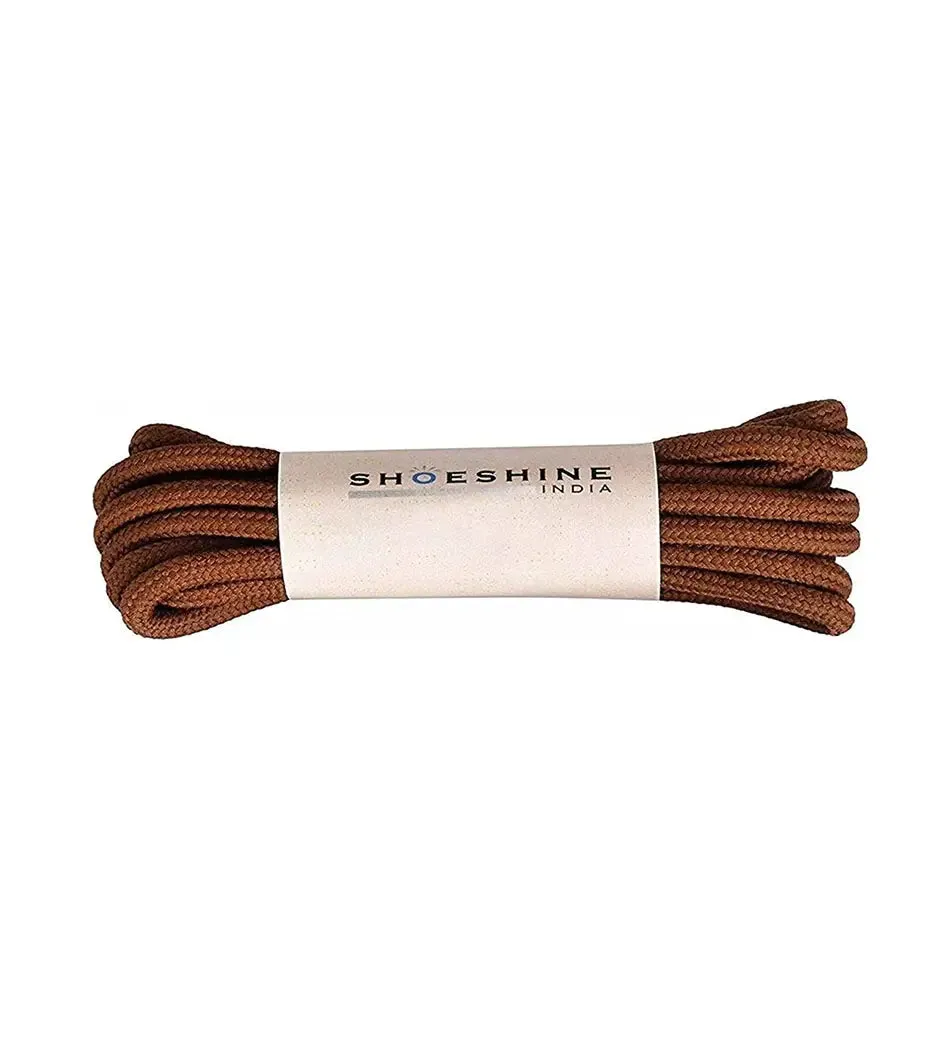 SHOESHINE Shoe Lace (1 Pair) 4mm Black with Orange Dot Round Shoelace & Boot Laces
