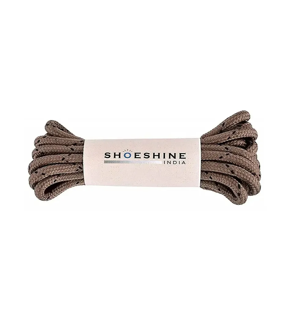SHOESHINE Shoe Lace (1 Pair) 4mm Black with Orange Dot Round Shoelace & Boot Laces