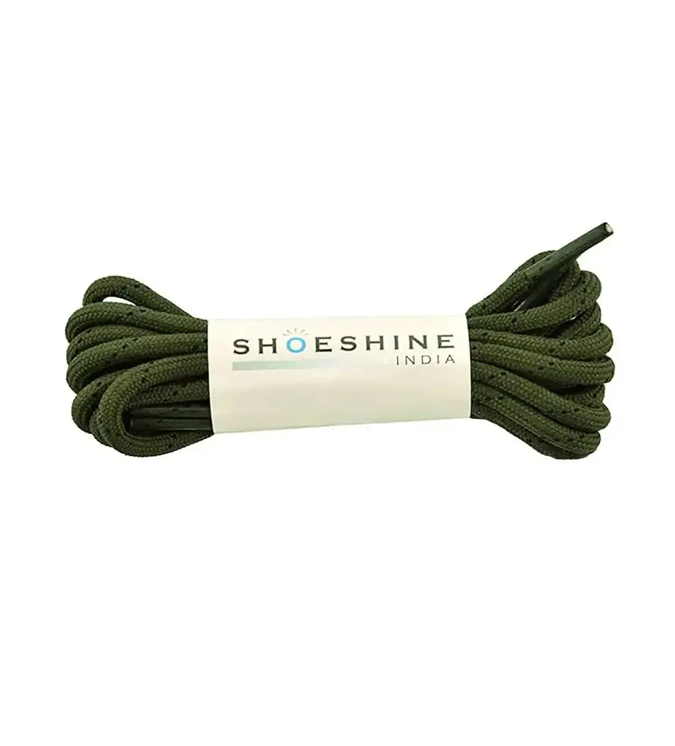 SHOESHINE Shoe Lace (1 Pair) 4mm Black with Orange Dot Round Shoelace & Boot Laces