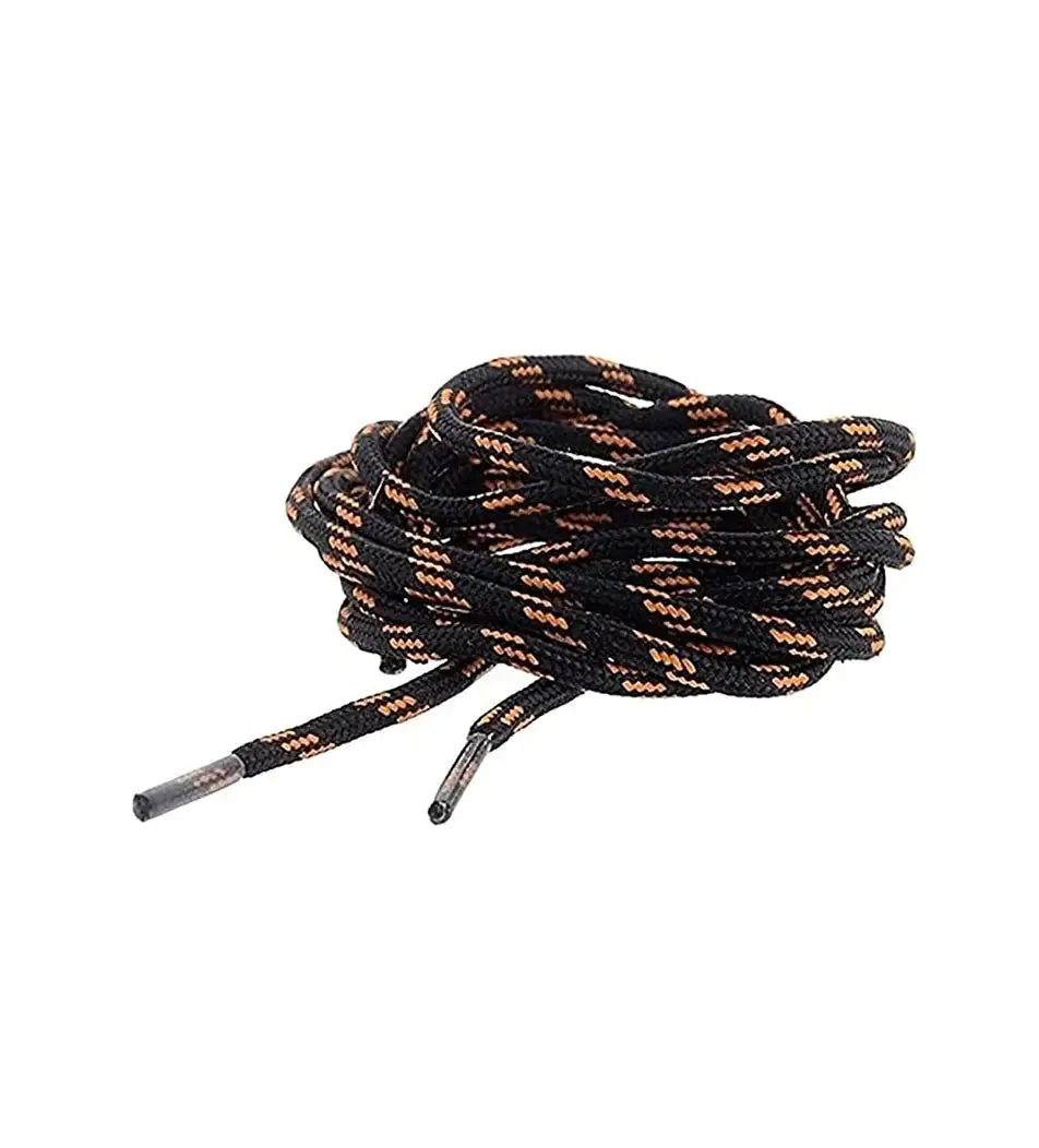 SHOESHINE Shoe Lace (1 Pair) 4mm Black with Orange Dot Round Shoelace & Boot Laces